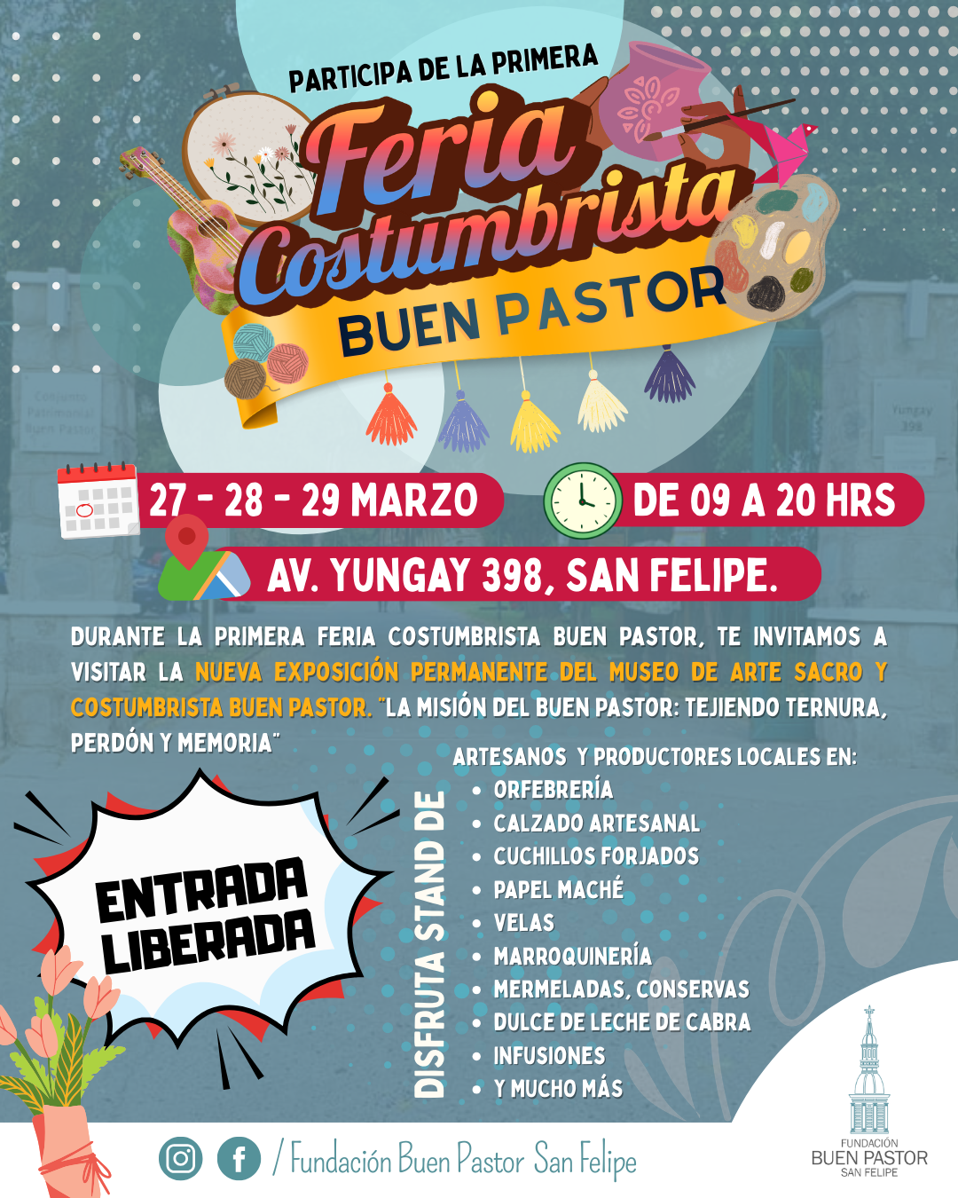 Conjunto Patrimonial Buen Pastor invita a vivir la Primera Feria Costumbrista en el corazón de San Felipe
